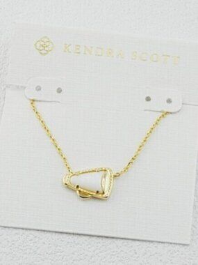 🎁Kendra Scott White Stone Gold Cheer Necklace